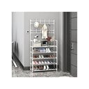 Ver imagem 4 de Guarda Roupa Organizador Arara 5 Prateleiras Cabideiro Rack Sapateira Bolsa Brinquedos Sapatos