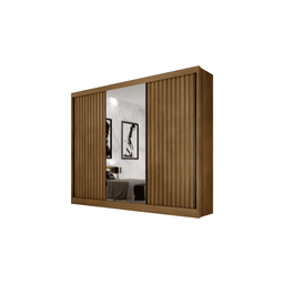 Guarda Roupa Casal Ripado com Espelho 3 Portas 8 Gavetas - Royale-cumaru - Móveis Novo Horizonte - 2 Guarda Roupa Casal Ripado com Espelho 3 Portas 8 Gavetas - Royale-cumaru - Móveis Novo Horizonte - 2