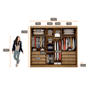 Ver imagem 4 de Guarda Roupa Casal Ripado com Espelho 3 Portas 8 Gavetas - Royale-cumaru - Móveis Novo Horizonte