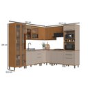 Ver imagem 3 de Cozinha Completa Munique 15 Portas 4 Gavetas com Vidro Freijó/camurça - Indékes