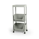Ver imagem 1 de Carrinho Multiuso Prático 3 Prateleiras em Plástico com Rodízio - Cinza