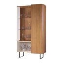 Ver imagem 3 de Cristaleira Neide 2 Portas 1 Prateleira MDP 92cm Marrom Lukaliam Móveis
