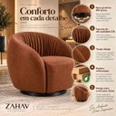 Ver imagem 6 de Poltrona Giratória 360° Orgânica Bouclé Sala Recepção Nuvem:Veludo/ Marrom