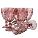 Ver imagem 1 de Jogo Taças Diamond 6un 300ml para Água ou Vinho - Rosa/lilás