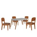 Ver imagem 2 de Mesa de Jantar Copper 120cm Tampo Canto Copo Mdf Vidro com 4 Cadeiras Copper Moderna Mobília