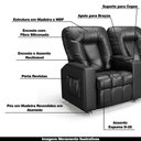 Ver imagem 6 de Poltrona do Papai Reclinável 2 Lugares Sala de Cinema Arsenal Manual PU Preto