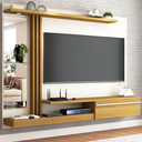 Ver imagem 1 de Painel para TV Até 55 Polegadas com Led Tulum 1 Porta Off White/Cinamomo - Panorama Móveis