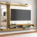 Ver imagem 3 de Painel para TV Até 55 Polegadas com Led Tulum 1 Porta Off White/Cinamomo - Panorama Móveis