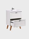Ver imagem 2 de Gabinete para Banheiro com Cuba e Armario 60cm Retro Mdf Branco Milano - On Móveis