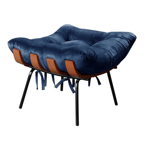 Puff Costela Cor:Veludo Azul 210