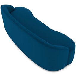 Sofá 4 Lugares Curvo Sala de Estar Living Lótus D02 Veludo Azul Turquesa 260 cm C-170 - Lyam Decor - 7