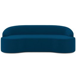 Sofá 4 Lugares Curvo Sala de Estar Living Lótus D02 Veludo Azul Turquesa 260 cm C-170 - Lyam Decor - 3