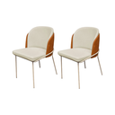 Ver imagem 1 de Kit 2 Cadeiras Aurora Corino Bege e Caramelo Metal Champanhe