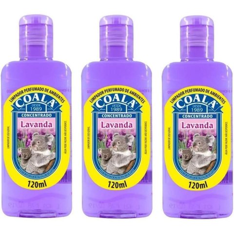 Kit 3 Desinfetante Concentrado de Ambiente Coala Lavanda 120ml