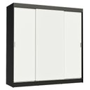 Ver imagem 2 de Guarda-Roupa Casal Madesa Reno 3 Portas de Correr Preto/Branco Cor:Preto/Branco