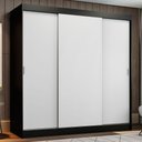 Ver imagem 1 de Guarda-Roupa Casal Madesa Reno 3 Portas de Correr Preto/Branco Cor:Preto/Branco