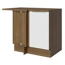 Ver imagem 1 de Balcão de Canto Madesa Lux 1 Porta 60 cm Profundidade (Com Tampo) Rustic/Branco Veludo