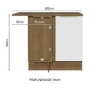 Ver imagem 3 de Balcão de Canto Madesa Lux 1 Porta 60 cm Profundidade (Com Tampo) Rustic/Branco Veludo