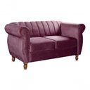Ver imagem 4 de Sofá Realeza 2 Lugares 146cm Roxo Veludo Clássico Bella Decor