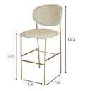 Ver imagem 5 de Banqueta Ayla Dourado Tecido Boucle Bege - Metal