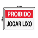 Ver imagem 2 de Combo 6 Placas De Sinalização Proibido Jogar Lixo 30x20 Acesso - P-10 F9e