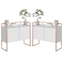 Ver imagem 1 de Conjunto Buffet e Aparador Renoir Industrial 2 Portas MDP Branco Plata Móveis