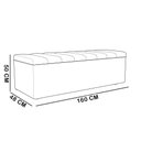 Ver imagem 2 de Calçadeira Recamier Baú para Cama Queen Dália 160x50 cm W01 Linho Verde Menta - Lyam Decor