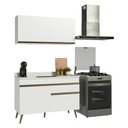 Ver imagem 2 de Armário Cozinha Modulada Compacta Balcão com Pia 120cm Florença Multimóveis MCR2451 Branco/Gelo