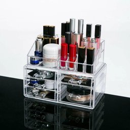 ORGANIZADOR DE MAQUIAGEM ACRILICO 5 GAVETAS 16 DIVISORIAS PORTA BATOM COSMETICOS PINCEIS CAIXA PARA  - 2