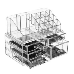 ORGANIZADOR DE MAQUIAGEM ACRILICO 5 GAVETAS 16 DIVISORIAS PORTA BATOM COSMETICOS PINCEIS CAIXA PARA  - 1