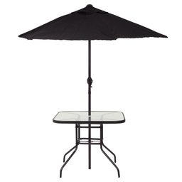 Conjunto De Jardim Chicago Preto Com Ombrelone Mor Life - 3