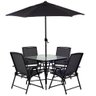 Conjunto De Jardim Chicago Preto Com Ombrelone Mor Life - 1
