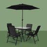 Conjunto De Jardim Chicago Preto Com Ombrelone Mor Life - 10