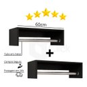Ver imagem 4 de Conjunto com 2 Cabideiros Suspenso Com Varão Decorativa Nova Decor Cabideiro multiuso