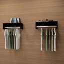Ver imagem 2 de Conjunto com 2 Cabideiros Suspenso Com Varão Decorativa Nova Decor Cabideiro multiuso