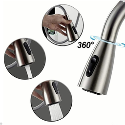 Torneira Cozinha Gourmet Monocomando Extensível Aço Escovado - 4