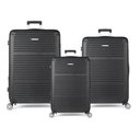 Ver imagem 1 de Conjunto com 3 Malas para Viagem Polo King Cor Preta - Material em Abs - Rodinhas 360º