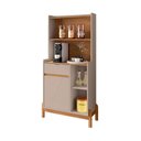 Ver imagem 1 de Cantinho do Café Bari com 1 Porta e Pés de Madeira Maciça Off White Cedro