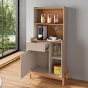 Ver imagem 3 de Cantinho do Café Bari com 1 Porta e Pés de Madeira Maciça Off White Cedro