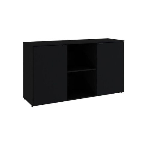 Armário Baixo com 02 Portas e Nicho 75x135x42cm Wlab135 Preto Ônix
