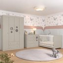 Ver imagem 1 de Quarto de Bebê Completo com Berço Americano 3 em 1 Pirulito Multimóveis MP4613 - Off White