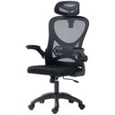 Ver imagem 1 de Cadeira Office Columbus Tela Mesh Preta com Apoio de Cabeça e Base Preta - 74521