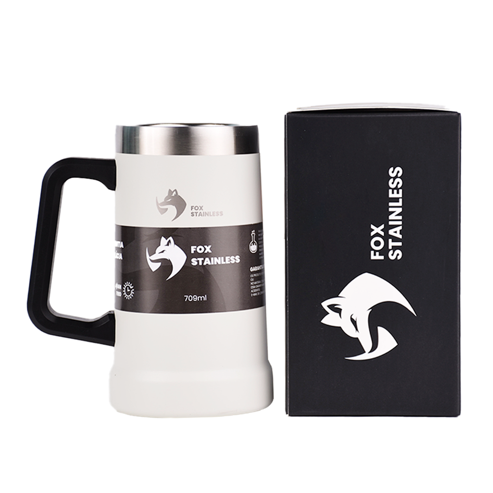 Caneca Térmica Quente e Frio 709ml Branco - Fox Stainless - 4