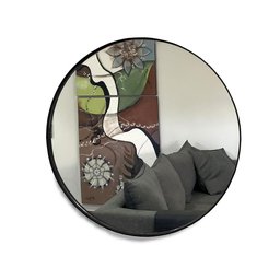 Espelho Redondo 40cm com Moldura Preto - 1