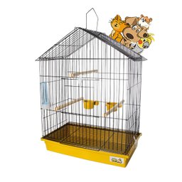 Gaiola para Calopsita Teto Aramado Black/amarelo Pet Piu Jel Plast - 2