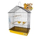 Ver imagem 2 de Gaiola para Calopsita Teto Aramado Black/amarelo Pet Piu Jel Plast