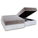 Ver imagem 1 de Cama Box Baú Queen: Colchão Molas Ensacadas Anjos Masterpocket Richesse + Base White(158x198)