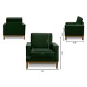 Ver imagem 2 de Kit 2 Poltronas Decorativa Living com Base Lavinia Linho Verde Adonai Estofados