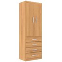 Ver imagem 1 de Guarda Roupa Evidencia Camiseiro Solteiro 2 Portas 4 Gavetas Cor Cinamomo