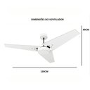 Ver imagem 3 de Ventilador de Teto com Controle Remoto Natuvent Callis no Light 3 Pás Madeira Freijó 220v